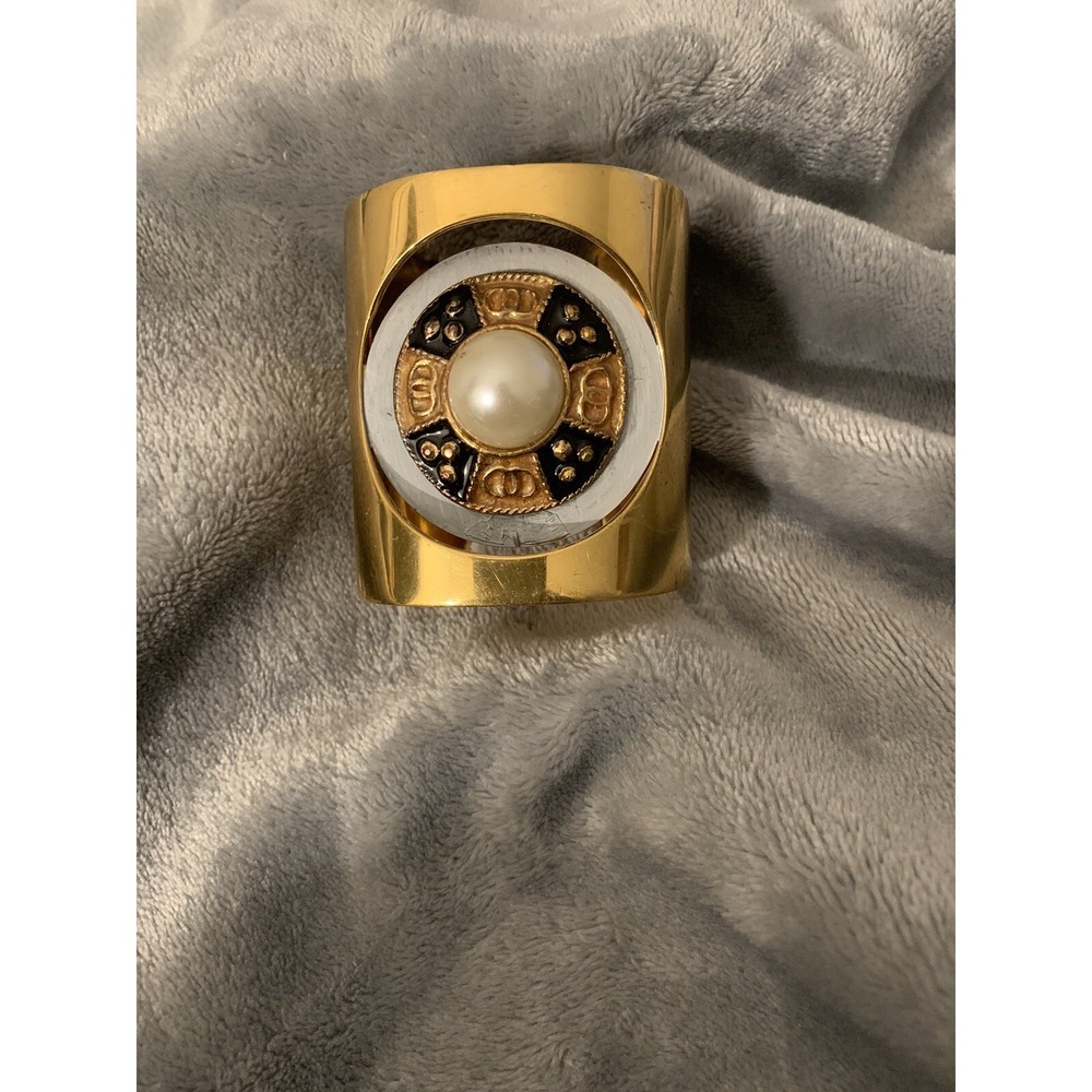 Céline Paris Gold Cuff Bracelet Size M‎ One of a Kind